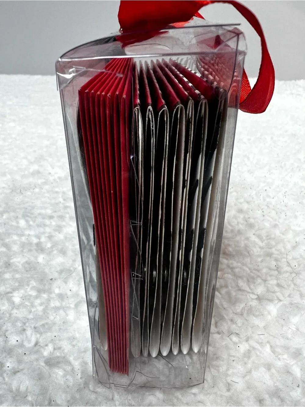 Lolita Red & Black Zebra Flocked Blank Tri-Fold Mini Purse Shaped Notecard Set